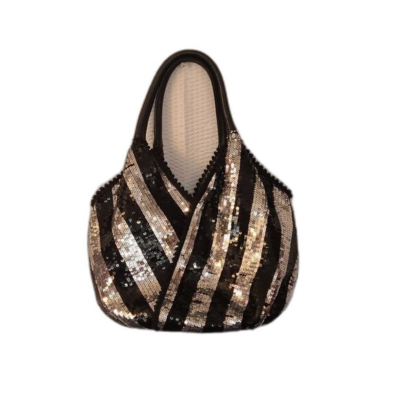 Ipa - Nima Artisan Style Black & Silver Sequin Shoulder Bag - Picture 2 of 15